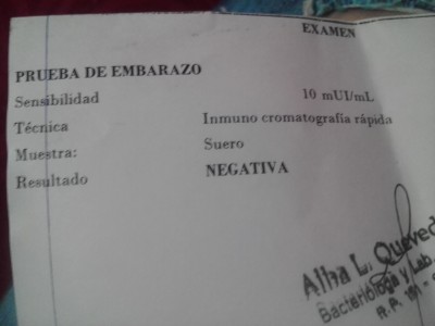 En Sangre Negativa Prueba De Embarazo De Laboratorio Positiva