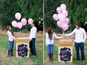 Gender reveal party Caja de globos